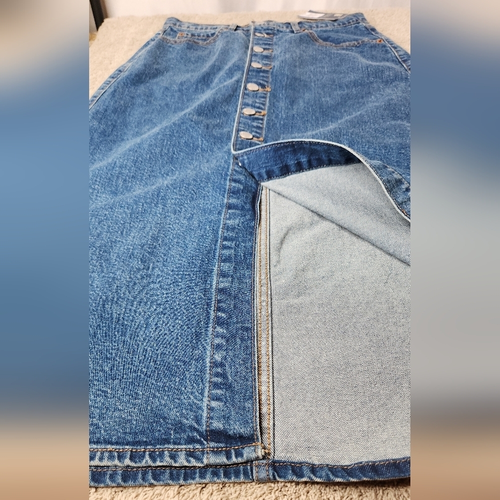 Women's A-Line Midi Denim Skirt - Universal Thread Medium Wash 4 - Picture 9 of 16